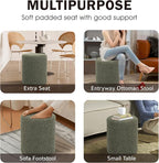 Get Set Style Modern Round Ottoman with Soft Padded Seat, Multifunctional Vanity Stool for Makeup, Upholstered Footrest Stool Ottoman Foot Stool for Living Room, Bedroom