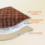 Waterproof Dog Bed Cover Non Slip Couch Covers for Dogs Washable Soft Faux Fur Sofa Cover Couch Covers for 3 Cushion Couch Sofa Pet Friendly (Brown)