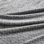 Oversized King Fleece Blanket 120x120 Inches, Seamless Soft Cozy 3D Jacquard Flannel Blanket 10'x10' Extra Large for Bed, Sofa, Couch, Travel & Camping, California King Throw, Light Grey Leaf