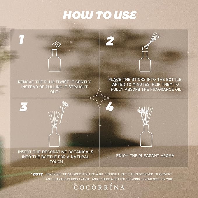 COCORRÍNA Lavender Eucalyptus Reed Diffuser – 6.76 oz Essential Oil with Sticks & Dried Eucalyptus Branches, Home Fragrance for Bedroom or Bathroom Décor