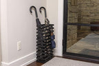 BIRDROCK HOME Decorative Umbrella Stand with Removable Water Tray - Large Freestanding Umbrella Rack and Cane Walking Stick Organizer - Metal Umbrella Holder for Entryway & Indoor Use - Black, Striped