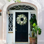 Lambs Ear Wreaths for Front Door Year Round, 20 Inch Green Artificial Wreath for Spring Summer Farmhouse Porch Indoor Outdoor Decor