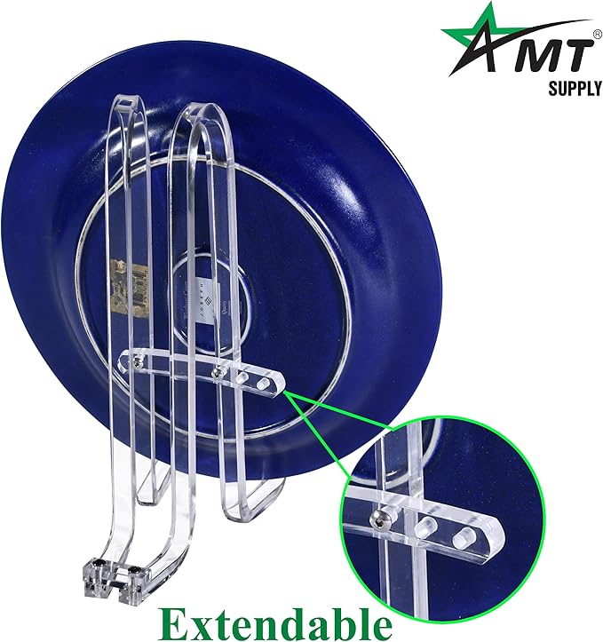 AMT 12 Inch Acrylic Plate Display Stand - Holder + Frame, Picture, Decorative Plate, Book, Photo Easel