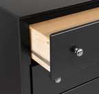 Prepac Sonoma 6 Drawer Dresser for Bedroom, Tall Chest of Drawers, Bedroom Furniture, Clothes Storage and Organizer, 19" D x 23.25" W x 52.75" H, Black