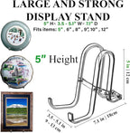 AMT 2 Pack 5 Inch Acrylic Plate Stands for Display Plate Holder Display Stand + Frame Holder Stand for Picture, Decorative Plate, Book, Photo Easel