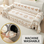 HAOMAIJIA Non Slip Couch Cover Sofa Covers for 3 Cushion Couch Washable sectional Couch Covers for Dogs pet Furniture Protector Couch Cover Blanket for Living Room (My-Khaki, 91"x134")