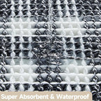 Waffle Bath Mat, Boho Bathroom Rugs Non Slip Washable Absorbent Checkered Bathroom Mat Quick Dry Farmhouse Bathroom Decor, 24"x16" Black and White
