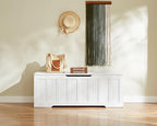 51.2" Storage Chest Extra Large,Storage Bench with 2 Safety Hinges,Shoe Bench,51.2 * 15.7 * 19.1 inches,Wooden Trunk for Bedroom,livingroom,entryway,Supports 220 lb,Easy Assembly(White).