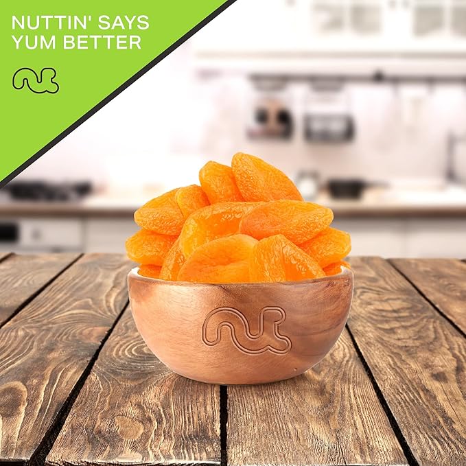 NUT CRAVINGS - Dried Turkish Apricots, No Sugar Added, Unsweetened (16oz, 1 LB) Tu Bishvat Favorite - Sweet Healthy Snack, Vegan, Kosher, Resealable Bag