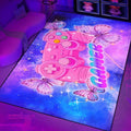 Gaming Rugs for Girls Bedroom Decor Butterfly Rug 3x5 Ft Teen Girls Gamer Area Rug Blue and Pink Carpet for Kids Room,Gaming Room,Dorms,Playroom & Apartment Non-Slip Floor Mat