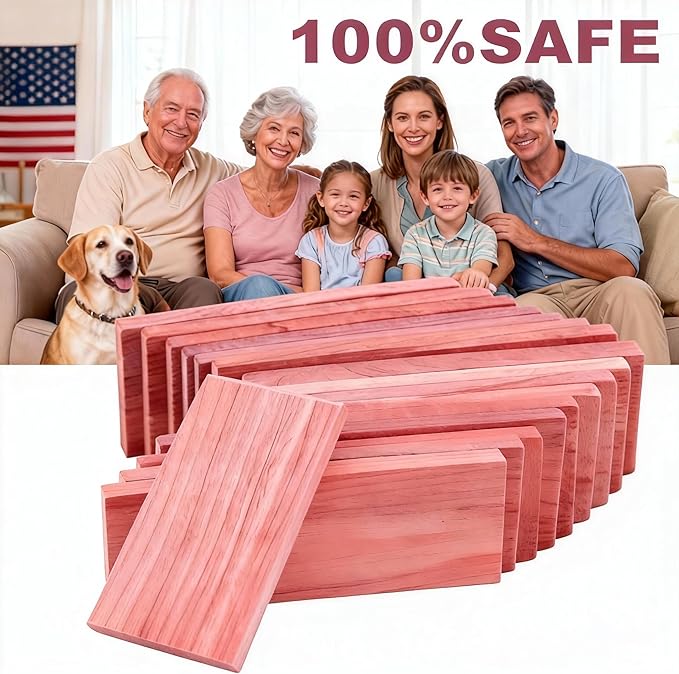16Pcs American Cedar Blocks for Closet Storage,Cedar Planks Chips for Closet Drawers Organization,100% Natural Aromatic Red Cedar Blocks,100% Natural Red Cedar Wood Chips
