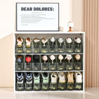 Shoe Slots Organizer,Adjustable Shoe Rack with Three Levels,Shoe stackers for a Pair of Shoes (Green Clear, 20 Pack)