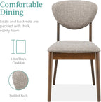 Best Choice Products 5-Piece Dining Set, Compact Mid-Century Modern Table & Chair Set for Home, Apartment w/ 4 Chairs, Padded Seats & Backrests, Wooden Frame - Walnut/Light Gray