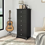 Prepac Sonoma 6 Drawer Dresser for Bedroom, Tall Chest of Drawers, Bedroom Furniture, Clothes Storage and Organizer, 19" D x 23.25" W x 52.75" H, Black