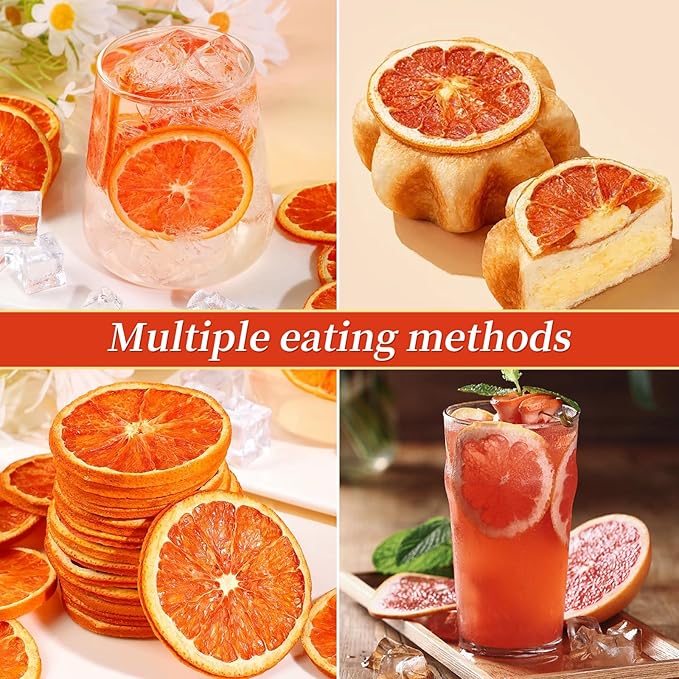 iGAOZM Dried Blood Orange Slices,3.52oz/100g,Dehydrated Blood Orange 21+ Slices for Cocktails,No Sugar Added,Natural Dried Citrus Slices for Tea,Baking,Cakes Decoration,Crafts