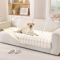 Waterproof Dog Bed Cover Non Slip Couch Cover for Dogs Washable Soft Faux Fur Sofa Cover Couch Covers for 3 Cushion Couch Sofa Pet Friendly (Off White)