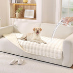 Waterproof Dog Bed Cover Non Slip Couch Cover for Dogs Washable Soft Faux Fur Sofa Cover Couch Covers for 3 Cushion Couch Sofa Pet Friendly (Off White)