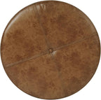 HomePop Large Leatherette Storage Ottoman - Distressed Brown Faux Leather