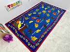 KIDCARPET.COM Lazy River Fishing Rectangle Classroom Rug | Bordered Area Rug for Preschool Daycare Learning, 7'6" x 12'