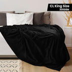 Utopia Bedding Fleece Blanket California King Size Black 300GSM Luxury Fuzzy Soft Anti-Static Microfiber Bed Blanket (102x96 Inch)