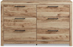Signature Design by Ashley Hyanna Mid-Century Modern 6 Drawer Dresser, Light Brown & Beige