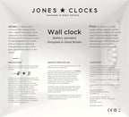 JONES CLOCKS® Box Wall Clock | Retro Square | 10 inch | Black | Easy to Read Numbers | Perfect Kitchen or Office Clock