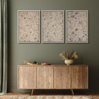 MUDECOR Framed Wall Art Print Set Vintage Floral Botanical in Neutral Tones Illustrations Realism Decorative for Living Room, Bedroom, Office - 24"x36"x3 White