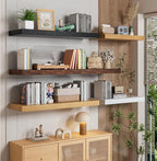 Heimlove 12" Deep White Floating Shelves for Wall, 24 Inch Shelf Bathroom Shelves Set of 2, Mounted Shelves for Books Living Room Laundry Room Bedroom Kitchen Home Office