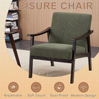 KEIKI Mid-Century Modern Accent Chair with Solid Wood Frame, Wingback Reading Chair for Bedroom and Relaxed Seating