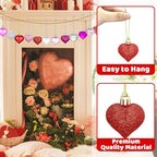 48PCS Heart Ornaments Valentine Ornaments for Tree Decorations, Valentines Day Heart Decorations (4 Colors)