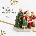Spode Christmas Tree Miniature Village Figural Decoration, Snowy Christmas Village Set, Ceramic Holiday Decor - Festive Holiday Decorations for Indoor Display (Santa with Children)