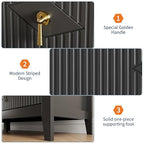 GarveeHome Fluted Dresser for Bedroom, 54 Inch Wide 6-Drawer Wood Dresser, Modern Chest of Drawers, Storage Organizer Cabinet for Living Room, Hallway, Entryway, Black