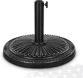 FRUITEAM 15" 26.5 lbs Round Patio Umbrella Base Pre-Filled Umbrella Stand Sun-Flower-Pattern Heavy Duty Market Umbrella Base Stand for Patio, Outdoor, Swimming Pool, Black