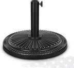FRUITEAM 15" 26.5 lbs Round Patio Umbrella Base Pre-Filled Umbrella Stand Sun-Flower-Pattern Heavy Duty Market Umbrella Base Stand for Patio, Outdoor, Swimming Pool, Black
