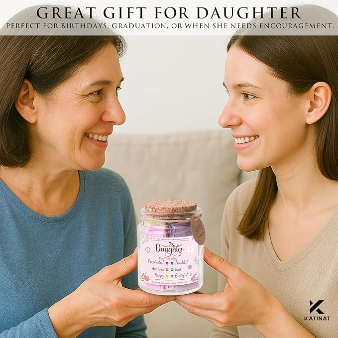 Bible Verse Jar for Daughter – 92 Color-Coded Scriptures of Encouragement, Birthday & Christmas Gift, Christian Keepsake, Daughter-in-Law Gift (Bible Verse Jar For Daughter)