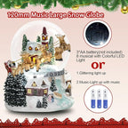 7'' H Christmas Snow Globe with Light up and Musical Valentine's Day Decoration Gift, Snowflakes Water Globe, Santa Sleigh Reindeer Resin Snow Globe, Christmas Holiday Indoor Decor.