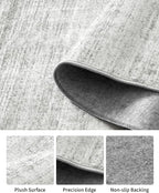 Art&Tuft Non-Slip Runner Rug - 2.5x10 Runner Rug Washable Low-Pile Rugs Runners, Soft Distressed Carpet Runner for Bedroom Bathroom Kitchen Laundry Living Room, Grey