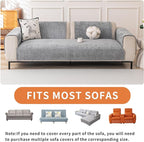 HAOMAIJIA Pet Couch Covers for Sofa Waterproof Couch Cover for Dogs Chenille Non Slip Sofa Covers Washable for 2 Cushion Couch Furniture Protector (Grey, 36.5" x 62" 1 Pack)