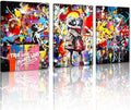 Novatique Banksy Canvas Wall Art Street Graffiti Wall Art Abstract Painting for Teenager Graffiti Art Pictures Decor for Living Room Bedroom,20" x 28" x 3Pcs
