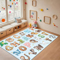 Kids Rugs for Playroom - 3x5 Feet ABC Alphabet Rug for Kids Room Educaitonal Learning Animal, Preschool Rug for Children Toddler Bedroom Nursery Kindergarten Decor, Blue