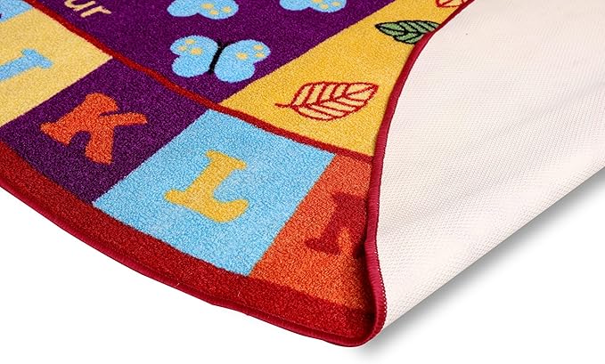 Furnish my Place 740 ABC with Numbers ABC Area Rug for Kids | Educational Alphabet Letter & Numbers | Nurseries Kindergarten | Play Area | Multicolor (6'6" Round)