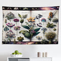 Ambesonne Botanic Tapestry, Wildflowers on an Open Vintage Book with Galactic Milky Way Swirls, Fabric Wall Hanging Decor for Bedroom Living Room Dorm, 45" X 30", Forest Green and Multicolor