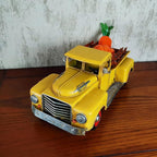 Vintage Farmhouse Yellow Truck Pickup Truck Rustic Metal Home Decor Collectible Vehicle Car Model Home Table Desktop Tabletop Gift Decoration