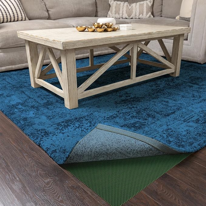 Veken 6x9 Ft Rug Pad Gripper for Hardwood Floors, Non Slip Dark Green Rug Pads for Area Rugs, Thick Rug Grippers for Tile Floors, Under Carpet Anti Skid Mat, Keep Your Rugs Safe and in Place