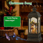 Eldnacele Nativity Music Snow Globe Lantern with 6 Hour Timer, Battery Operated & USB Powered Singing Lighted Lamp Swirling Water Glittering Christmas Decoration Holiday Decor Lantern