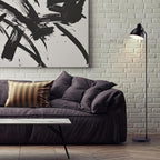 GLOBE Electric 60" Floor Lamp, Matte Black, On/Off Rotary Switch on Socket, 6-Foot Black Cord, Reading Light, Bedroom, Living Room, Home Decor