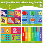 ABC Carpet, Kids Rugs for Playroom, Educational Play Mat for Kids, Preschool Rugs with ABC, Numbers, Animals Learning Mat for Bedroom Playroom Classroom Baby Toddler Children (Blue, 47.2X31.5 INCH)