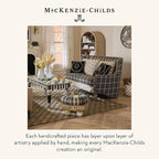 MACKENZIE-CHILDS Desk Clock, Retro Analog Clock for Room Decor, Brown-and-White Mocha Check