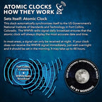 Sharp Atomic Clock with Large Bright Color Display, Atomic Accuracy, Jumbo 3" Easy to Read Numbers - Indoor/Outdoor Temperature Display with Wireless Outdoor Sensor