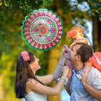 Mandala Manjusaka Wind Spinner - 12″ Stainless Steel Hanging Sculptures | 3D Kinetic Laser Cut Metal Art Decoration for Yard/Garden/Indoor, Creative Decor Gift